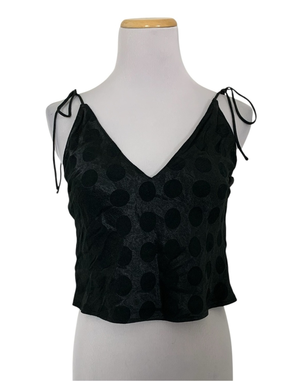 Victoria’s Secrets Satin Polka Dot Crop Top
Women’s small